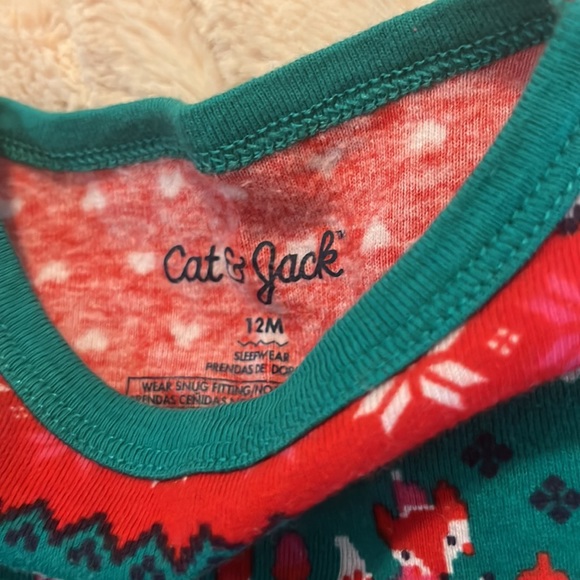 Cat and Jack 12 months Holiday PJ’s - Picture 2 of 3